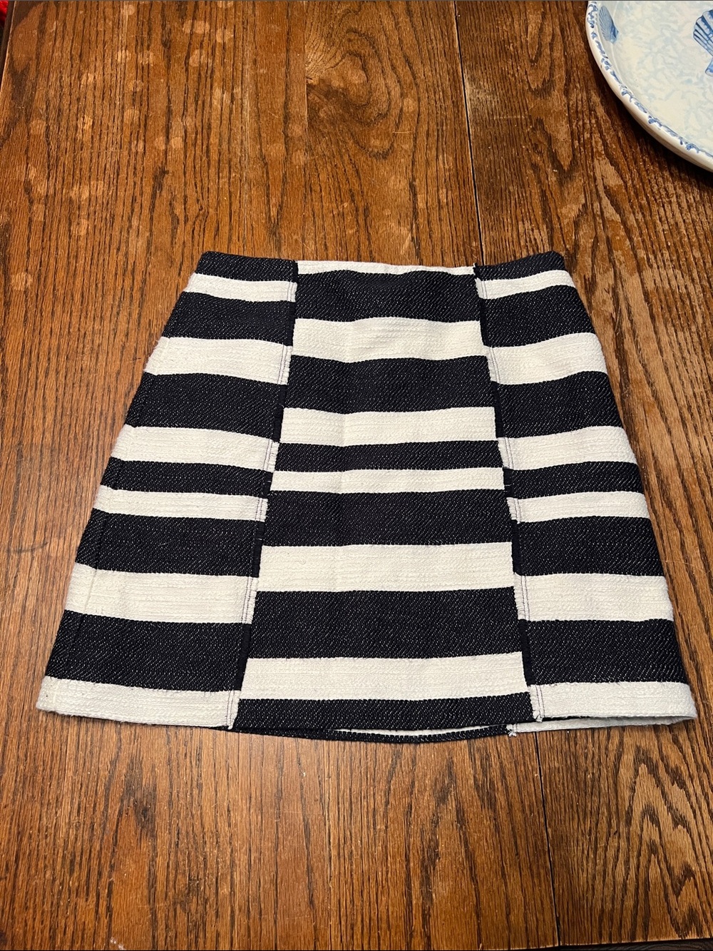 Ann Taylor LOFT Illusion Shift Forever Navy and White Striped  Skirt